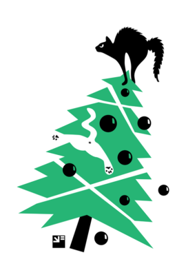 Angry Animals: Catmas tree design by VrijFormaat