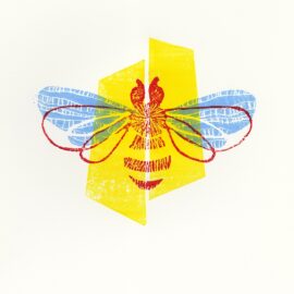 Be Safe - Save bees linocut