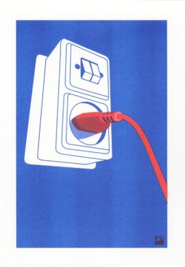 Stopcontact / 21 x 29,7 cm risograph print Socket © VrijFormaat