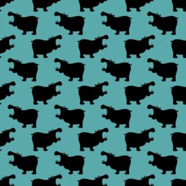 angry animals - hippo pattern by VrijFormaat