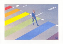riso print van het regenboogzebrapad in Utrecht ©VrijFormaat