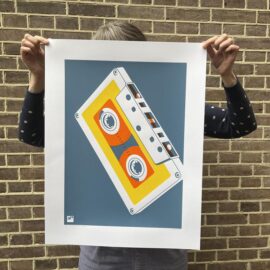 zeefdruk Cassettebandje / 50 x 65 cm